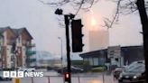 Newport: Watch moment lightning strikes city hotel