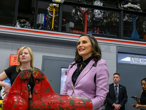 Whitmer pushes free community college plan at Livonia career tech center