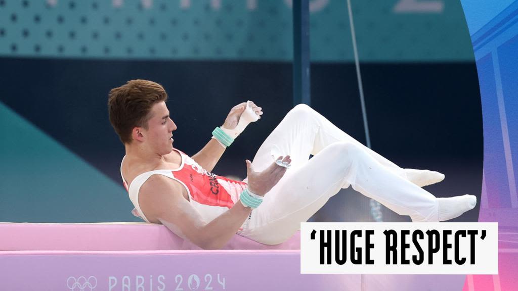Paris 2024 Olympics gymnastics video: Watch as Felix Dolci falls from high bar due to handguard split