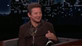Jeremy Renner appears on first US late night TV show since snowplough accident