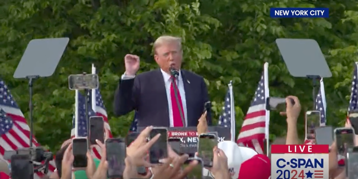 'We're not sitting down': Trump declares at Bronx rally he nixed tables for CNN debate