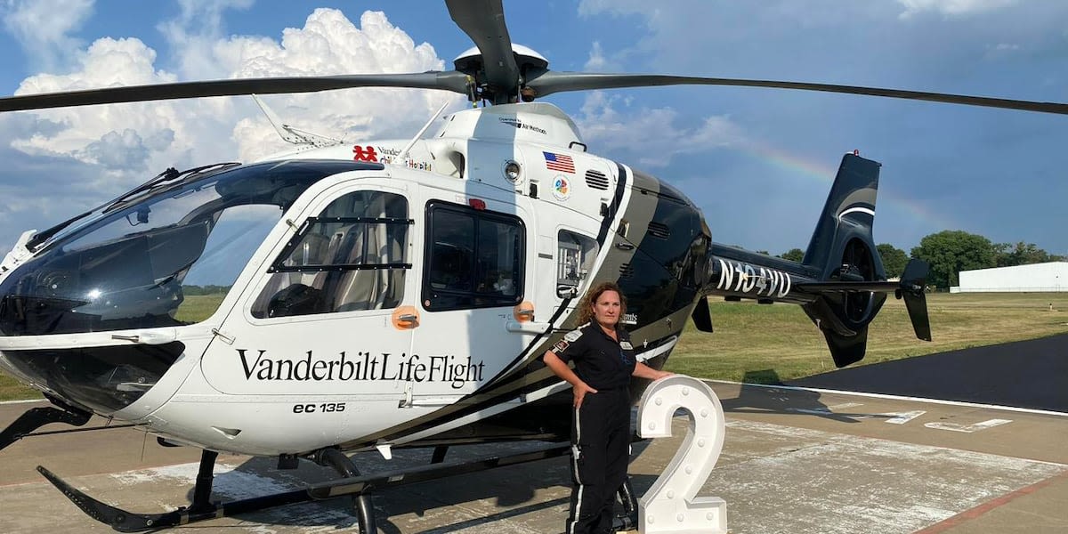 Rainbow appears after nurse’s 2,000th flight in Tennessee