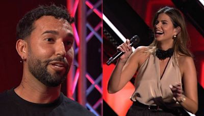 Marina Ruiz se presenta a 'Factor X' acompañada de Omar Sánchez, que le dedica unas románticas palabras antes de actuar