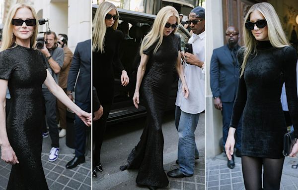 Nicole Kidman and daughter Sunday Rose twin in chic black ensembles at Paris Fashion Week