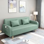 簡易經濟型布藝雙人三人懶人沙發小戶型公寓兩用可拆洗折疊沙發床 自行安裝