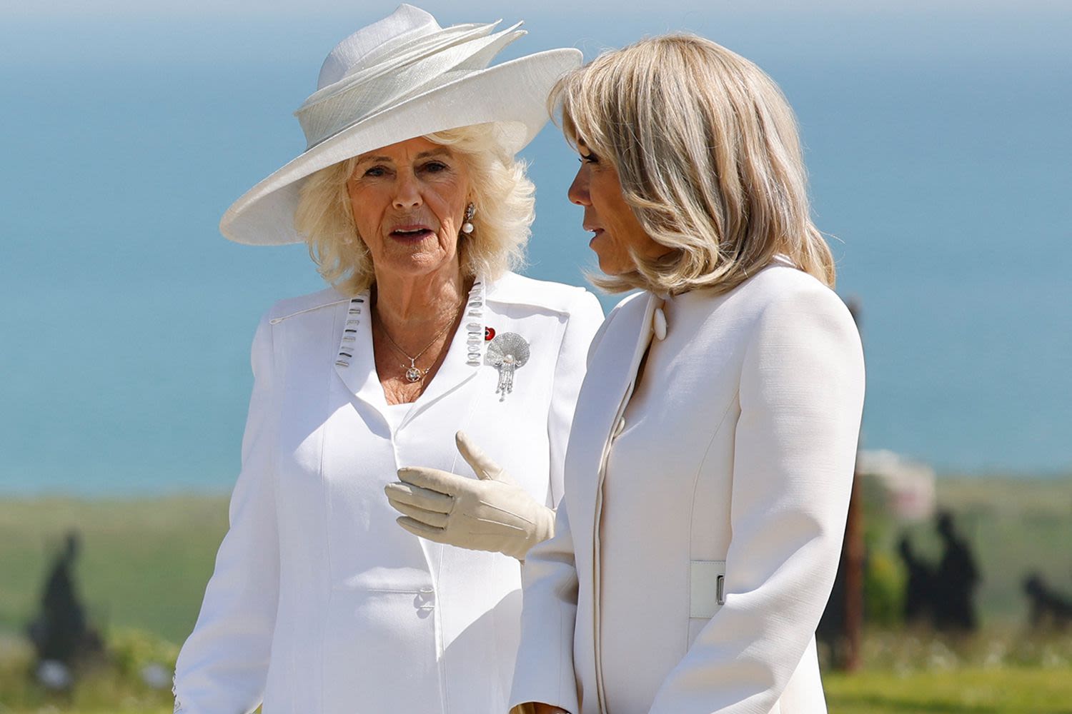 Queen Camilla and Brigitte Macron Have Awkward Moment at D-Day Event as Royal Avoids Holding First Lady's Hand