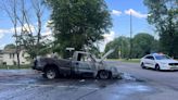 Fire crews respond to vehicle fire on New Harmony Rd.