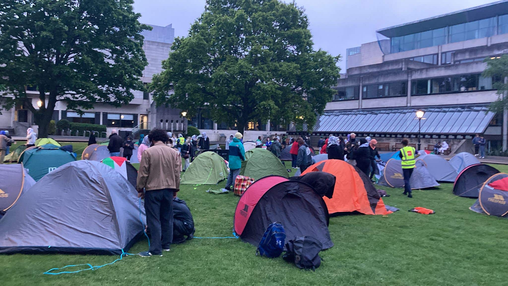 Students at protest camp inside Trinity College vow to stay ‘indefinitely’