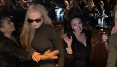 VIDEO: Nicole Kidman le habría hecho 'el feo' a Salma Hayek en evento de moda; esto pasó