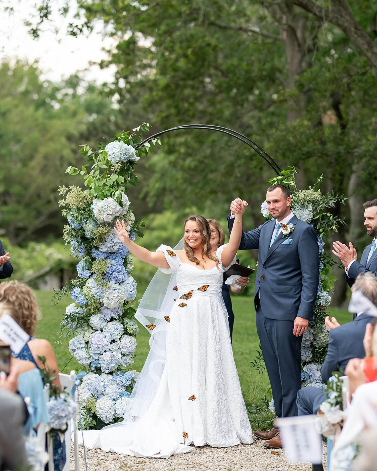 Bride releases butterflies in honor of her late father. But they didn’t fly away