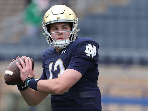 WATCH: Notre Dame QB Riley Leonard Scores to Give Irish Early Lead vs. NIU