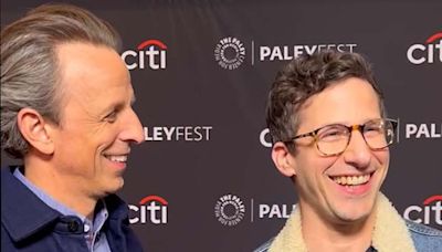 Andy Samberg helps Seth Meyers celebrate 10 years of ‘Late Night’ at PaleyFest 2024 [Watch Red Carpet Interview]