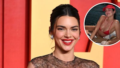Kendall Jenner Sizzles in a Red Bikini While on Vacation