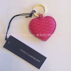 Rebecca Minkoff  愛心logo鑰匙圈 包包吊飾 barbie 芭比粉 桃紅色 真牛皮