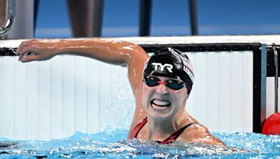 Katie Ledecky wins gold medal in 1,500-meter freestyle, ties Olympic medal record