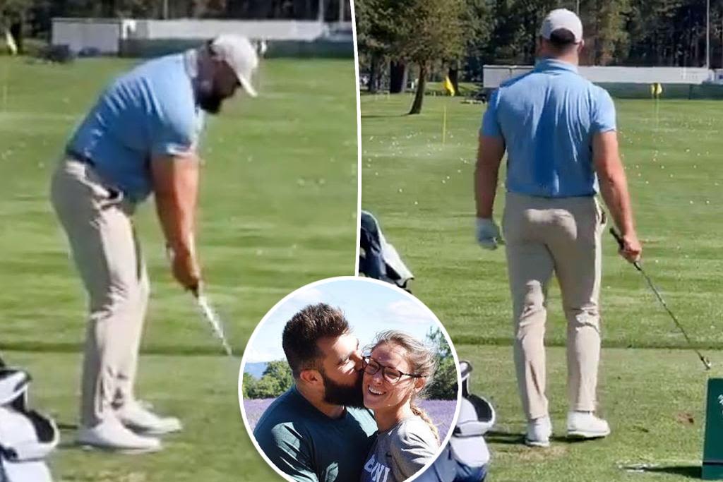 Jason Kelce admits wife Kylie bought and packed his khakis for golf tournament