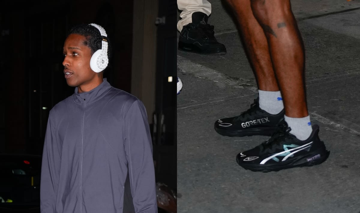 A$AP Rocky Shows Love for Puma in Their Chunky Black Gore-Tex Sneakers in New York