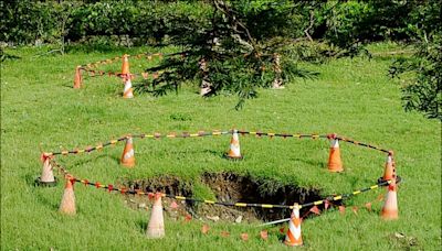 《花蓮》民眾擅闖美崙山 兩「天坑」拉封鎖線