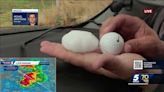 WATCH: Large hail stones fall near McKnight in southwestern Oklahoma