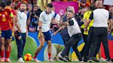 Alvaro Morata: Spain captain suffers injury scare after security guard slides into him during celebrations - Eurosport