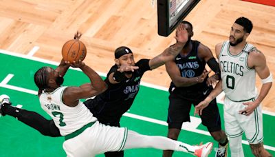 Jaylen Brown, Kristaps Porzingis star for Boston Celtics in NBA Finals game one