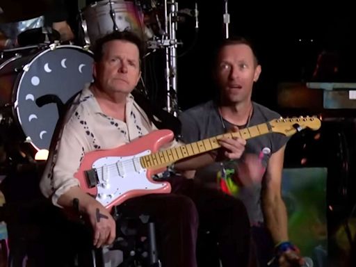Michael J. Fox Joins Coldplay to Play Guitar During 'Fix You' at the Band's Glastonbury Set: Watch