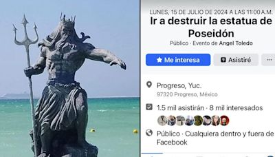 Siguen bromas en torno a la estatua de Poseidón en Yucatán