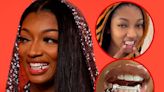 Angel Reese Rocks Insane White Gold And VVS Diamond Grill At WNBA Draft