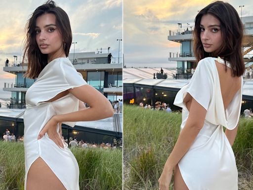 Emily Ratajkowski's White Party Dress Didn't Need Colour To Raise Temperatures