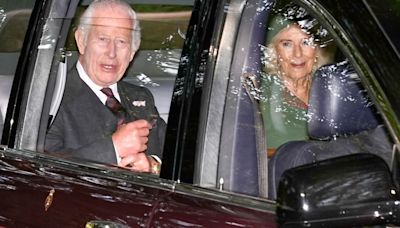 Charles & Camilla arrive at church on 2nd anniversary of Queen's death