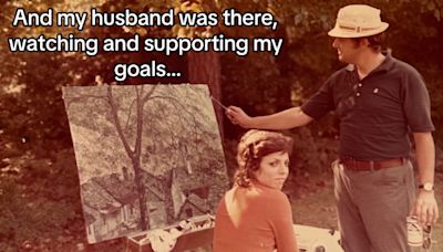 Heartwarming: Woman Shares Decades-Old Photos Of Her Husband's Support Of Her Art