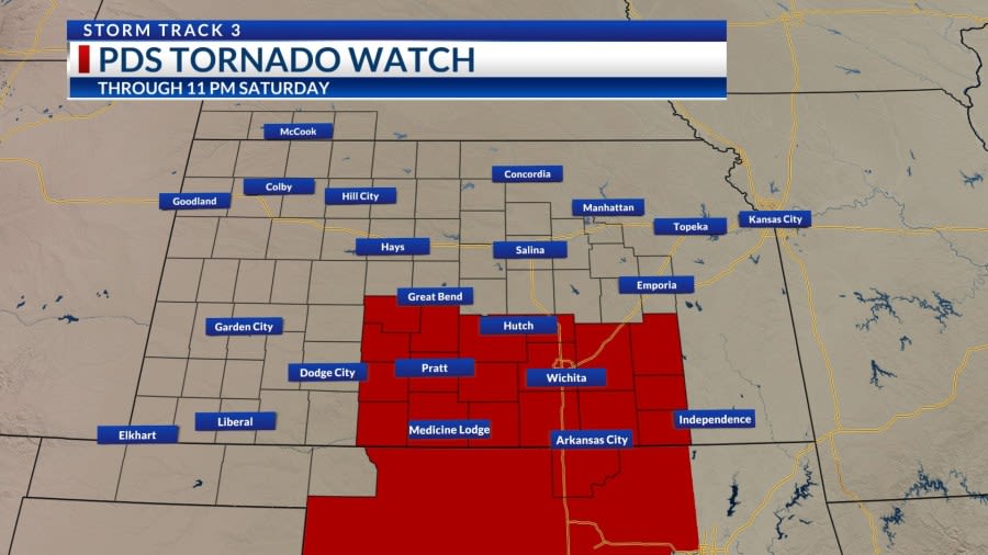 Storm reports: Tornado watch issued for south-central Kansas counties