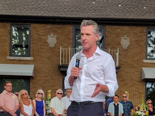 California Gov. Newsom reassures jittery West Michigan Democrats after Biden’s shaky debate