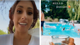 Stacey Solomon turns pool into the ‘village lido’ after kids’ school cancelled in heatwave