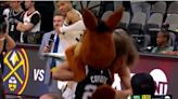 A Milwaukee Bucks player did a postgame jersey swap with the Spurs’ mascot