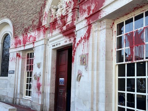 Council building targeted with red paint for fourth time