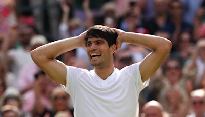 Wimbledon men's final: Carlos Alcaraz defeats Novak Djokovic in straight sets to claim second straight title