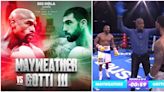 Floyd Mayweather and John Gotti III take part in exhibition boxing rematch, after chaotic brawl