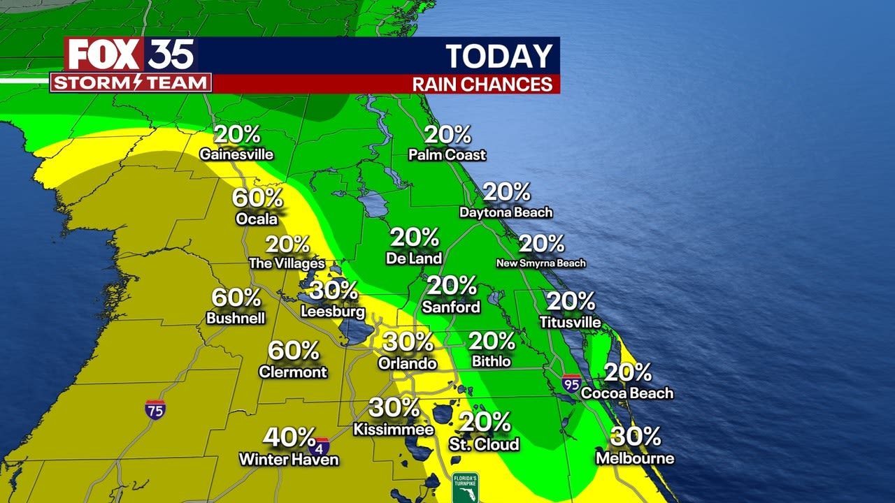 Orlando weather: Rain and storm chances diminish in Central Florida this weekend