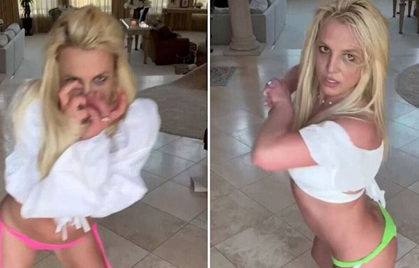 Britney Spears pulls down thong and shakes rear in racy clip after health fears