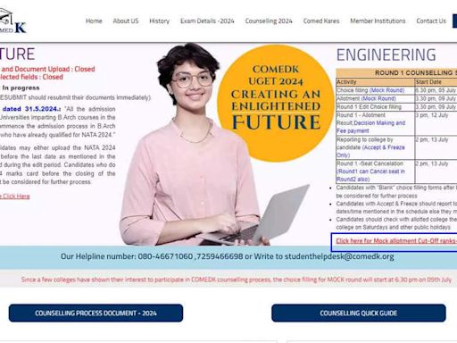 COMEDK UGET 2024: Mock Seat Allotment Released at comedk.org; Check Direct Link Here - Times of India