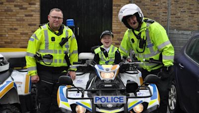 Police-mad six-year-old visits Inverclyde as part of fundraising tour of Scotland