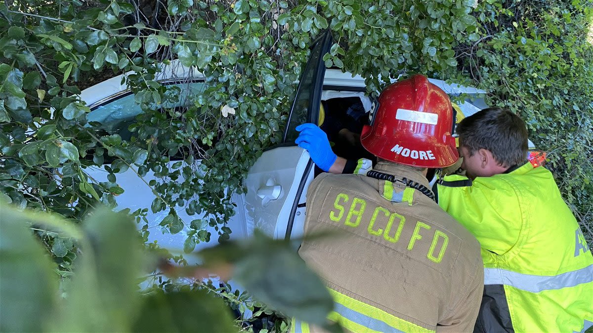 First responders on hand for single vehicle crash off roadway of Highway 154 Monday afternoon