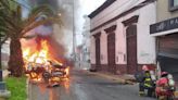 Tacna: tres personas salvan de morir calcinadas tras el despiste e incendio de automóvil