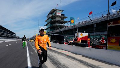 Pato O'Ward of the Arrow McLaren team goes out of his way to win over Indianapolis 500 fans