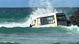 Watch: Dramatic Moment As Ice Cream Truck Gets Swept Out To Sea At UK Beach