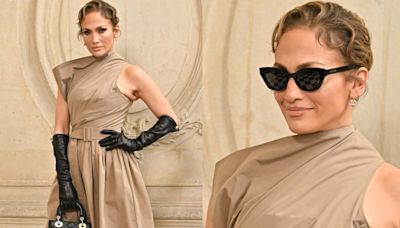 Jennifer Lopez Gives Old Hollywood Glamour an Edgy Spin for Dior Fall 2024 Couture Show With Belted Dress and Dramatic...