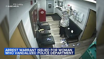 Arrest warrant issued for Schaumburg woman allegedly seen on video vandalizing police station lobby