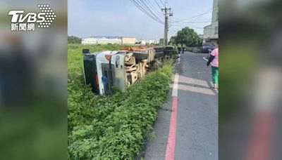 台中神岡有「翻車路」寬2米5小黃、砂石車 連軍用車都墜落│TVBS新聞網