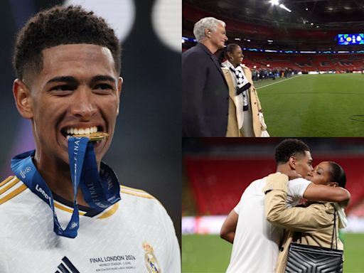 VIDEO: 'She's fancied you for years!' - Jude Bellingham asks Jose Mourinho to pose for photo with his mum after Real Madrid's Champions League triumph...